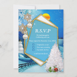 Geometrische Gold Lijst RSVP-kaart Kaart