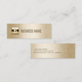 Geometrische Gold Monogram Professional Mini Visitekaartje (Voorkant / Achterkant)