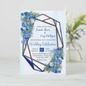 Geometrische Gold-Navy maïsbloemen Kaart (Staand voorkant)