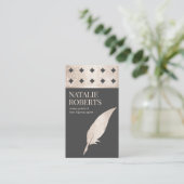 Geometrische Gold Quill Pen Visitekaartje (Staand voorkant)