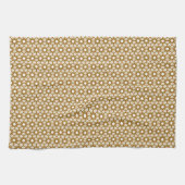 Geometrische Gold Starburst Rattan Print Theedoek (Horizontaal)
