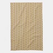 Geometrische Gold Starburst Rattan Print Theedoek (Verticaal)