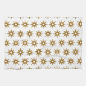  Geometrische Gold Starburst Stripe Patroon Theedoek (Horizontaal)