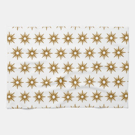  Geometrische Gold Starburst Stripe Patroon Theedoek