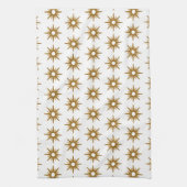  Geometrische Gold Starburst Stripe Patroon Theedoek (Verticaal)