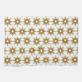 Geometrische Gold Starburst Striped Pattern Theedoek (Horizontaal)