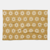 Geometrische Gold Starburst Striped Pattern Theedoek (Horizontaal)