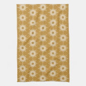 Geometrische Gold Starburst Striped Pattern Theedoek (Verticaal)
