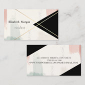 Geometrische Gold Stripes, Waterverf penseelstreek Visitekaartje (Voorkant / Achterkant)