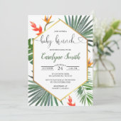 Geometrische Gold Tropical Gender Neutral Baby Bru Kaart (Staand voorkant)