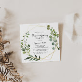 Geometrische Gold Tropical Green Housewarming Part Kaart
