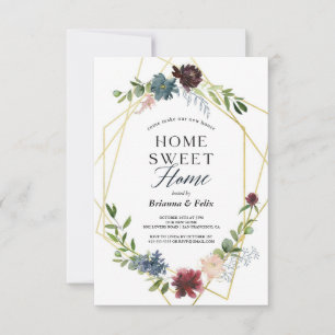 Geometrische Gold Tropical Green Housewarming Part Kaart