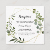 Geometrische Gold Tropical Green Wedding Reception Informatiekaartje (Voorkant)