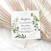 Geometrische Gold Tropical Green Wedding Reception