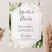 Geometrische Gold Tropical Signature Drink Sign Poster