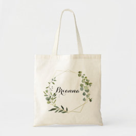 Geometrische Gold Tropische Groene Bridesmaïde Can Tote Bag
