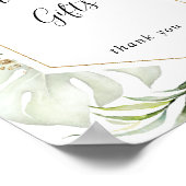 Geometrische Gold Tropische Groene Kaarten en cade Poster (Hoek)