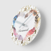 Geometrische Gold-vormgeving en boho-doetherhars,  Ronde Klok (Hoek)