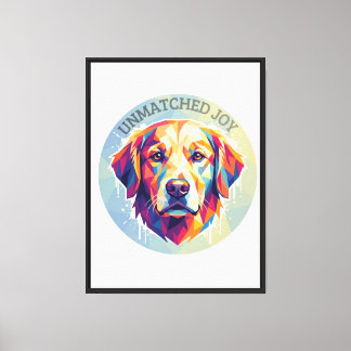 Geometrische Golden Retriever - Kleurrijke Pop-Art Canvas Afdruk
