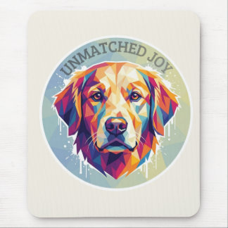 Geometrische Golden Retriever - Kleurrijke Pop-Art Muismat