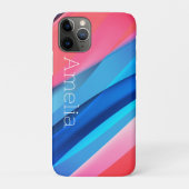 Geometrische golf koraal blauw Case-Mate iPhone case (Achterkant)