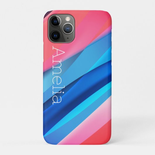 Geometrische golf koraal blauw Case-Mate iPhone case (Achterkant)