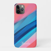 Geometrische golf koraalblauw Case-Mate iPhone case (Achterkant)