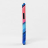 Geometrische golf koraalblauw Case-Mate iPhone case (Achterkant/rechts)
