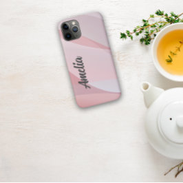 Geometrische golf pastel roze rose-kleur met naam Case-Mate iPhone case