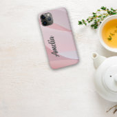 Geometrische golf pastel roze rose-kleur met naam Case-Mate iPhone case