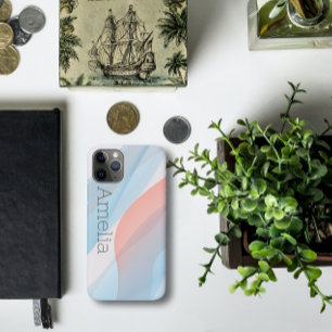 Geometrische golf stoffig blauw roze Case-Mate iPhone case