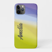 Geometrische golflavendel blauw geel met naam Case-Mate iPhone case (Achterkant)