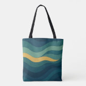 Geometrische golven – Abstracte minimalistische st Tote Bag (Achterkant)