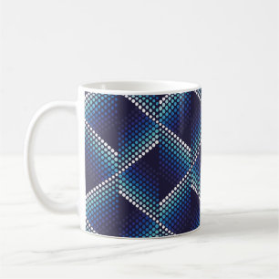 Geometrische golvend naadloos patroon met stippen koffiemok