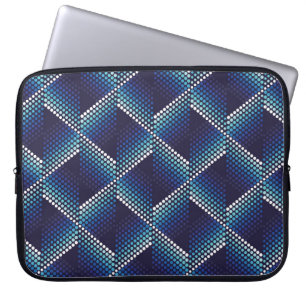 Geometrische golvend naadloos patroon met stippen laptop sleeve