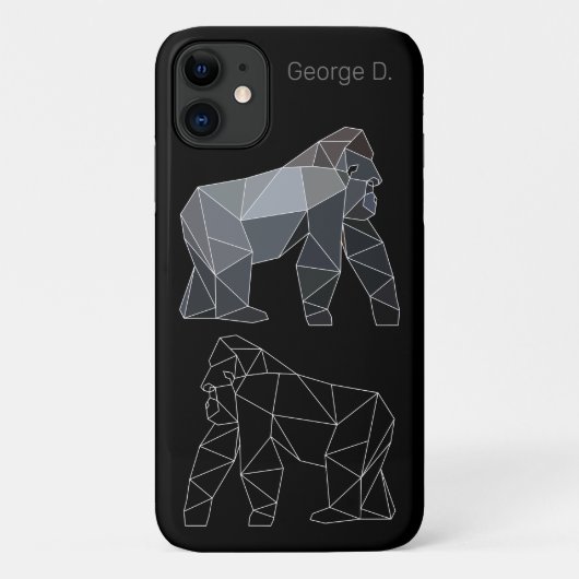 Geometrische Gorilla Polygononal Animal met de naa Case-Mate iPhone Case (Achterkant)