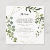 Geometrische Goud Bruin Groen Wedding Details Informatiekaartje (Voorkant)