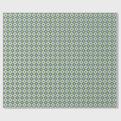 Geometrische goud- en blauwpatroon cadeaupapier (Vlak)