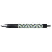 Geometrische goud- en blauwpatroon pen (Voorkant)