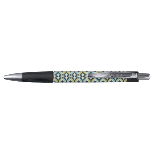 Geometrische goud- en blauwpatroon pen (Achterkant)