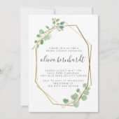 Geometrische goud- en Eucalyptusgrens Kaart (Voorkant)