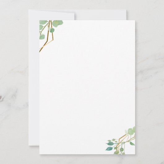 Geometrische goud- en Eucalyptusgrens Kaart (Achterkant)