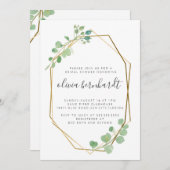 Geometrische goud- en Eucalyptusgrens Kaart (Voorkant / Achterkant)