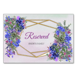 Geometrische goud- en lavender Flowers Thema Kaart