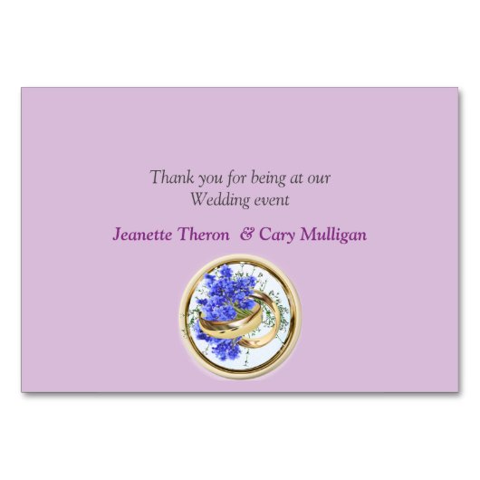 Geometrische goud- en lavender Flowers Thema Kaart (Achterkant)