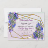 Geometrische goud en lavender FlowersTheme Kaart (Voorkant)