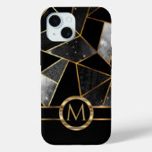 Geometrische goud en zwart Case-Mate iPhone case (Achterkant)