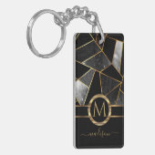 Geometrische goud en zwart sleutelhanger (Voorkant Links)