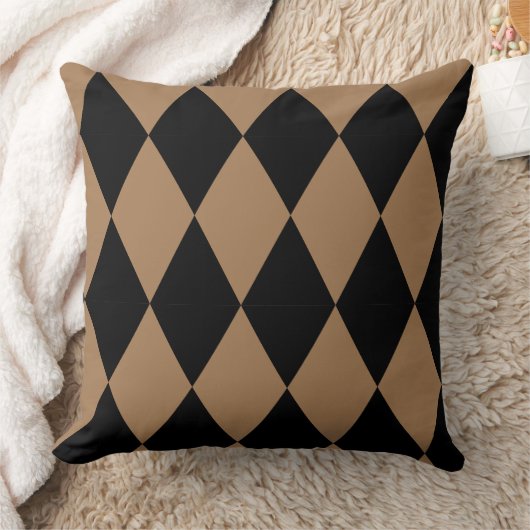 Geometrische goud en zwarte diamant Harlequin Mode Kussen (Deken)