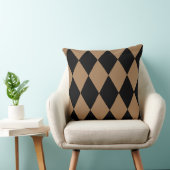 Geometrische goud en zwarte diamant Harlequin Mode Kussen (Stoel)
